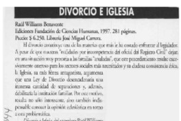 Divorcio e iglesia  [artículo] Mario Schilling.