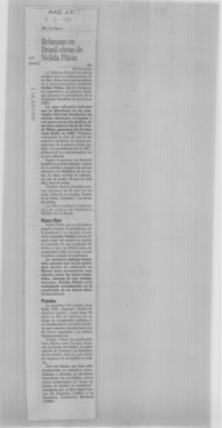 Relanzan en Brasil obras de Nélida Pinón