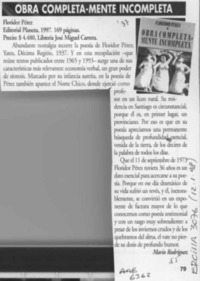 Obra completa-mente incompleta  [artículo] Mario Rodríguez.