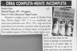 Obra completa-mente incompleta  [artículo] Mario Rodríguez.