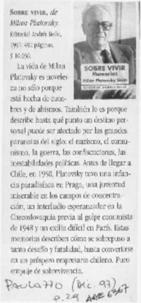 Sobre vivir  [artículo].