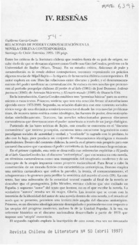 Relaciones de poder y carnavalización en la novela chilena contemporánea