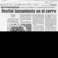 Bestial lanzamiento en el cerro  [artículo].