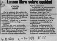Lanzan libro sobre equidad  [artículo].