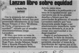 Lanzan libro sobre equidad  [artículo].