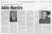 Adiós maestro  [artículo] Mario Kreutzberger.