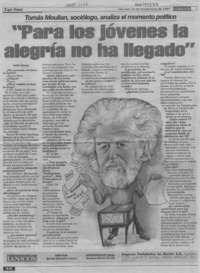 "Para los jóvenes la alegría no ha llegado"  [artículo] Carolina Rousseau.