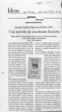 Una novela de excelente factura  [artículo] Eduardo Guerrero.