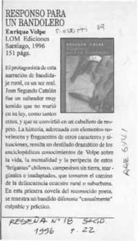 Responso para un bandolero  [artículo].