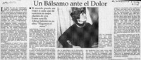 Un bálsamo ante el dolor  [artículo] Carolina Andonie.