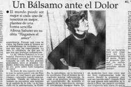 Un bálsamo ante el dolor  [artículo] Carolina Andonie.