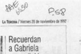 Recuerdan a Gabriela con edición ilustrada  [artículo].