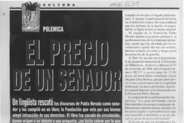 El precio de un senador  [artículo] Carolina Robino [y] Maureen Schäffer.