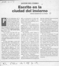 Escrito en la ciudad del invierno  [artículo] Sergio Rodríguez Saavedra.