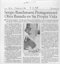Sergio Buschmann protagonizará obra basada en su propia vida  [artículo].