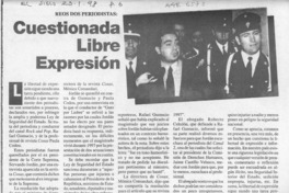 Cuestionada libre expresión  [artículo] Fabricio Gallardo.