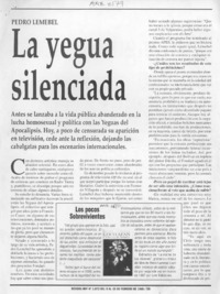 La yegua silenciada  [artículo] Maureen Schäffer.