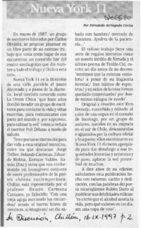 Nueva York 11  [artículo] Fernando Arriagada Cortés.