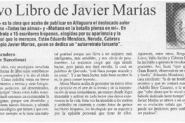 Nuevo libro de Javier Marías