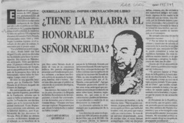 Tiene la palabra el honorable señor Neruda?  [artículo].
