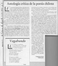 Antología crítica de la poesía chilena  [artículo] Wellington Rojas Valdebenito.