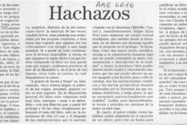 Hachazos  [artículo] Patricio Tello.