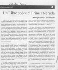 Un libro sobre el primer Neruda