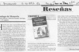 Santiago de memoria  [artículo] Hernán Poblete Varas.