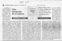 Una búsqueda de sí mismo  [artículo] Milton Aguilar.