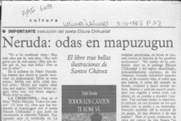 Neruda, odas en mapuzugun  [artículo].
