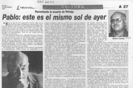 Pablo, este es el mismo sol de ayer  [artículo] Alberto Carrizo.