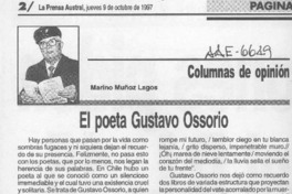 El poeta Gustavo Ossorio  [artículo] Marino Muñoz Lagos.