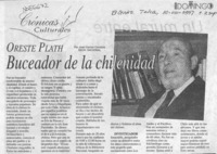 Oreste Plath, buceador de la chilenidad  [artículo] José Carrión Canales.