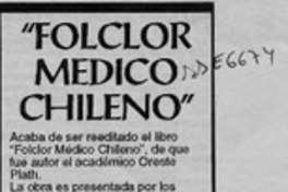 "Folclor médico chileno"  [artículo].