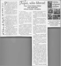 Folclor religioso chileno  [artículo] Jorge Abasolo Aravena.