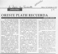 Oreste Plath recuerda  [artículo] Enrique Neiman.