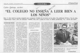 "El colegio no enseña a leer bien a los niños"