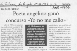 Poeta angelino ganó concurso "Yo no me callo"