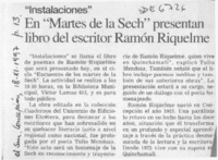 En "Martes de la SECH" presentan libro del escritor Ramón Riquelme  [artículo].
