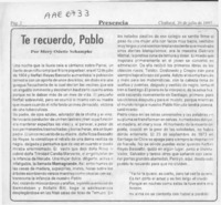 Te recuerdo, Pablo