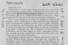 Poeta ariqueña  [artículo] Raquel Pino P. [y] Yasuko Notoy N.