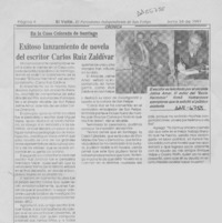 Exitoso lanzamiento de novela del escritor Carlos Ruiz Zaldívar