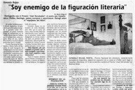 "Soy enemigo de la figuración literaria"