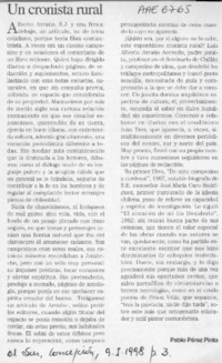 Un cronista rural  [artículo] Pablo Pérez Pinto.