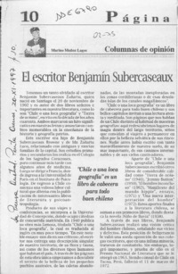 El escritor Benjamín Subercaseaux