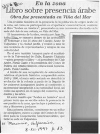 Libro sobre presencia árabe  [artículo].