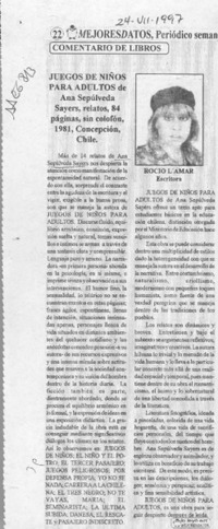 Juego de niños para adultos  [artículo] Rocío L'Amar.