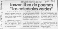 Lanzan libro de poemas "Las catedrales verdes".