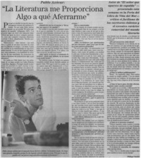 "La literatura me proporciona algo a qué aferrarme"