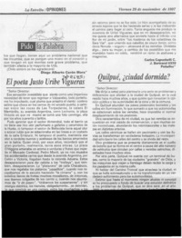 El poeta Justo Uribe Vigueras  [artículo] Carlos Capuchelli C.